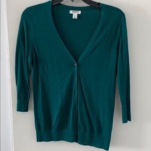 Green basic cardigan